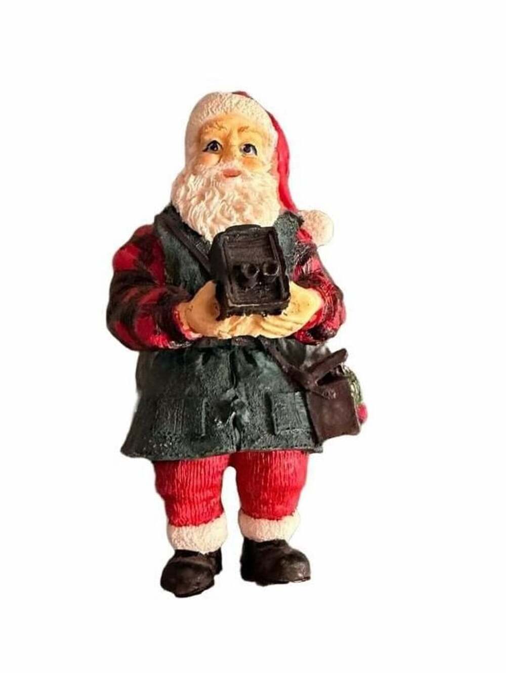 James Ale Santa Claus Figurine With Camera Christmas Decor